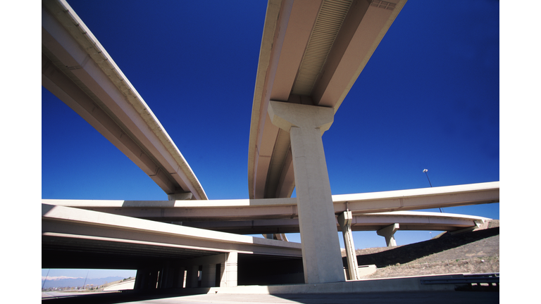 Five level Highway Interchange on highway E470 in Denver