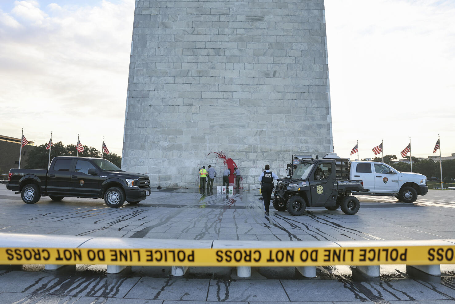 Washington Monument Vandalized With Suspect In Custody