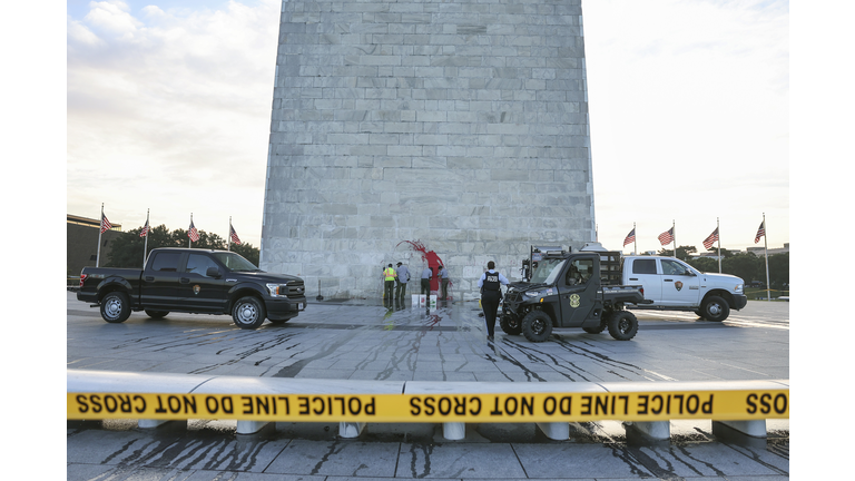 Washington Monument Vandalized With Suspect In Custody
