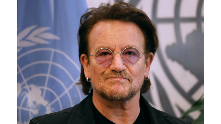 Bono Meets With United Nations Secretary General Antonio Guterres At The U.N.