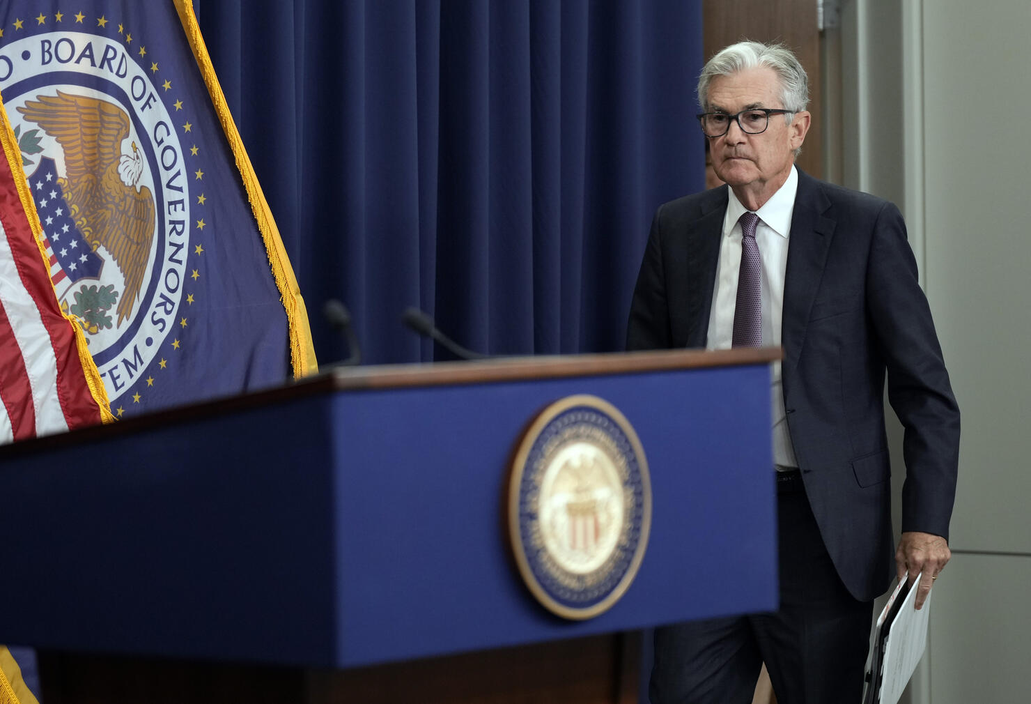 Federal Reserve Chair Powell Holds Press Conference On Interest Rate Announcement