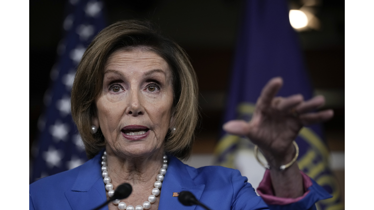 Speaker Pelosi Holds Weekly Press Conference On Capitol Hill