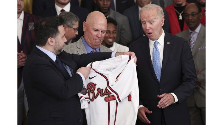 President Biden Hosts MLB Champions The Atlanta Braves At The White House