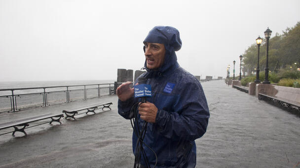 WATCH: Jim Cantore Hit By Tree Branch During Live Report On Hurricane Ian