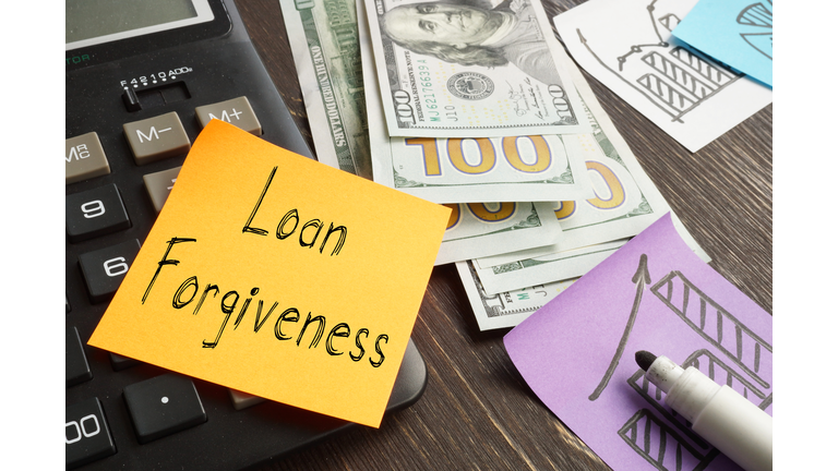 Loan forgiveness is shown using the text