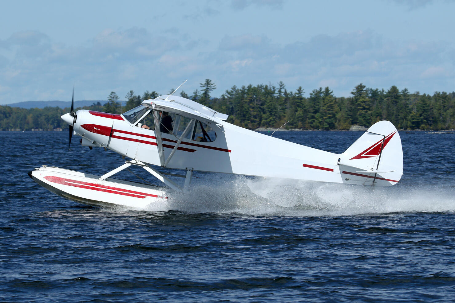 Floatplane Taking Off from Moosehead Lake in Greenville, ME