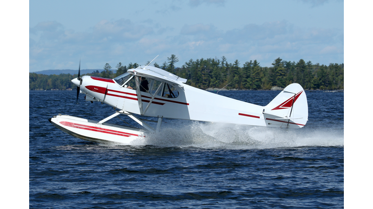 Floatplane Taking Off from Moosehead Lake in Greenville, ME