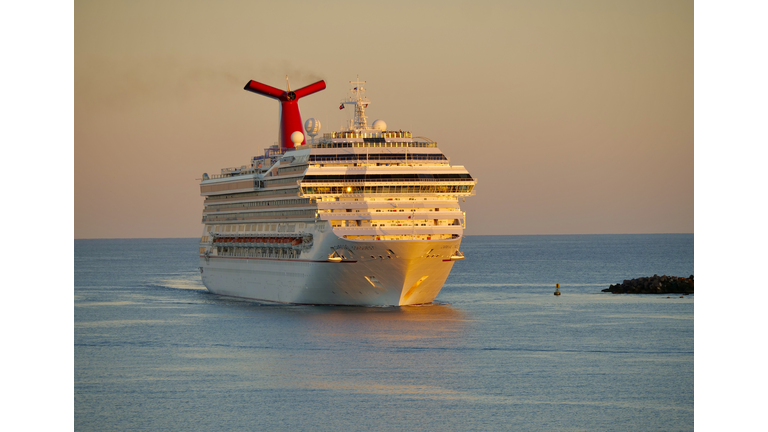 Cruise ship "Carnival Conquest" arrival at Nassau port.