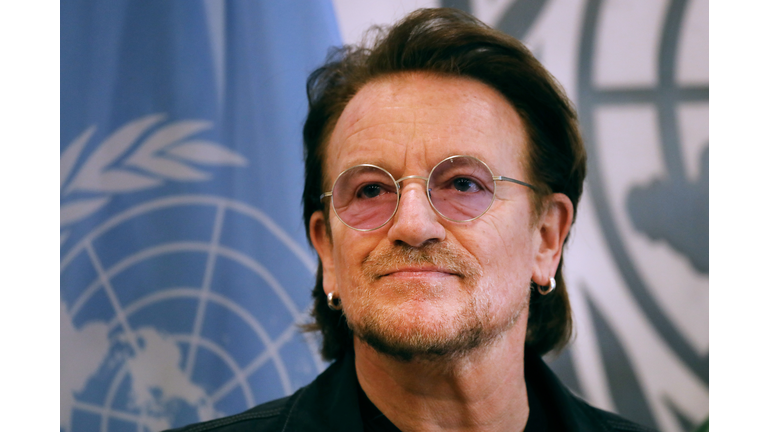 Bono Meets With United Nations Secretary General Antonio Guterres At The U.N.