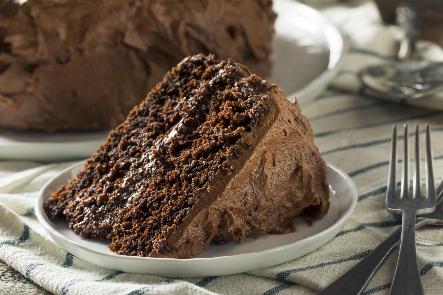 Sweet Homemade Dark Chocolate Layer Cake