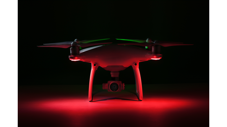 Varna, Bulgaria - October 17,2016:Flying drone quadcopter Dji Phantom