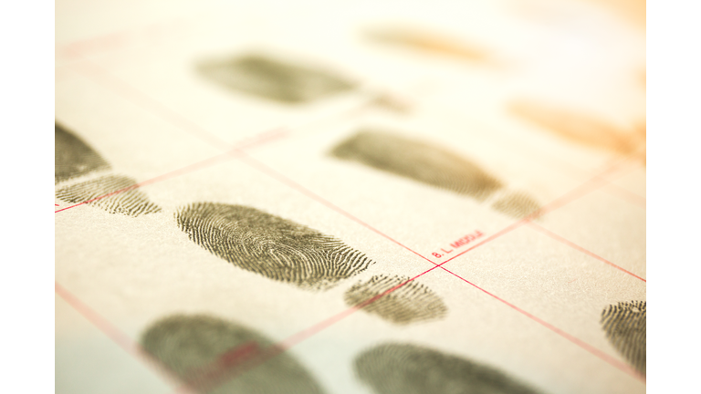 physiological biometrics concept for criminal record by fingerprint in cinematic tone