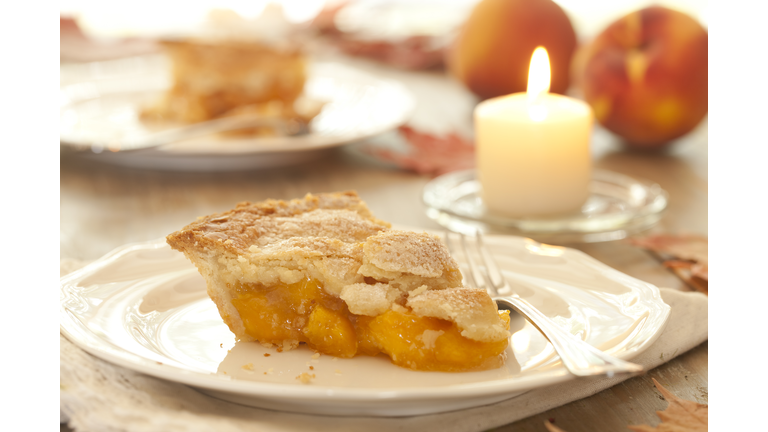 Slice of Fresh Peach Pie