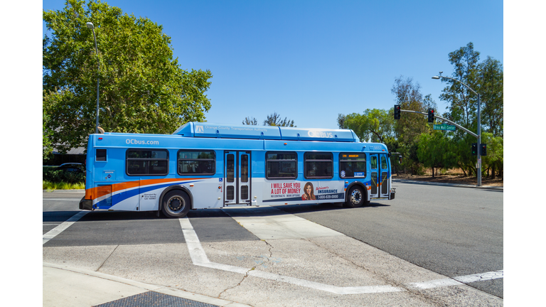 OCTA bus turning in Orange County