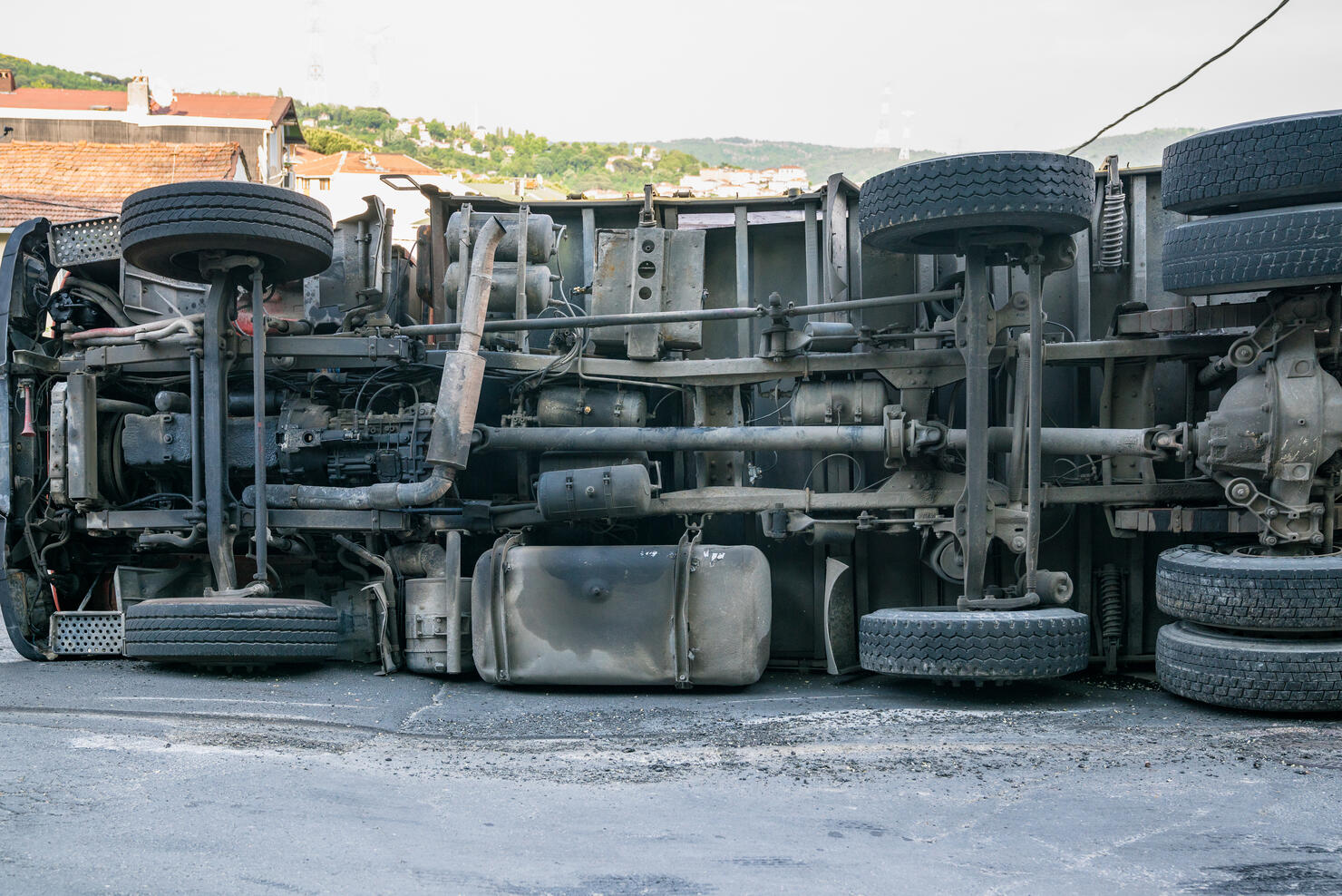 Overturned truck