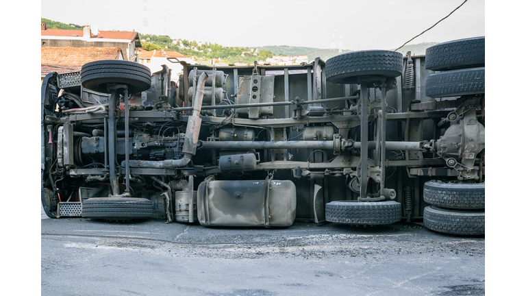 Overturned truck