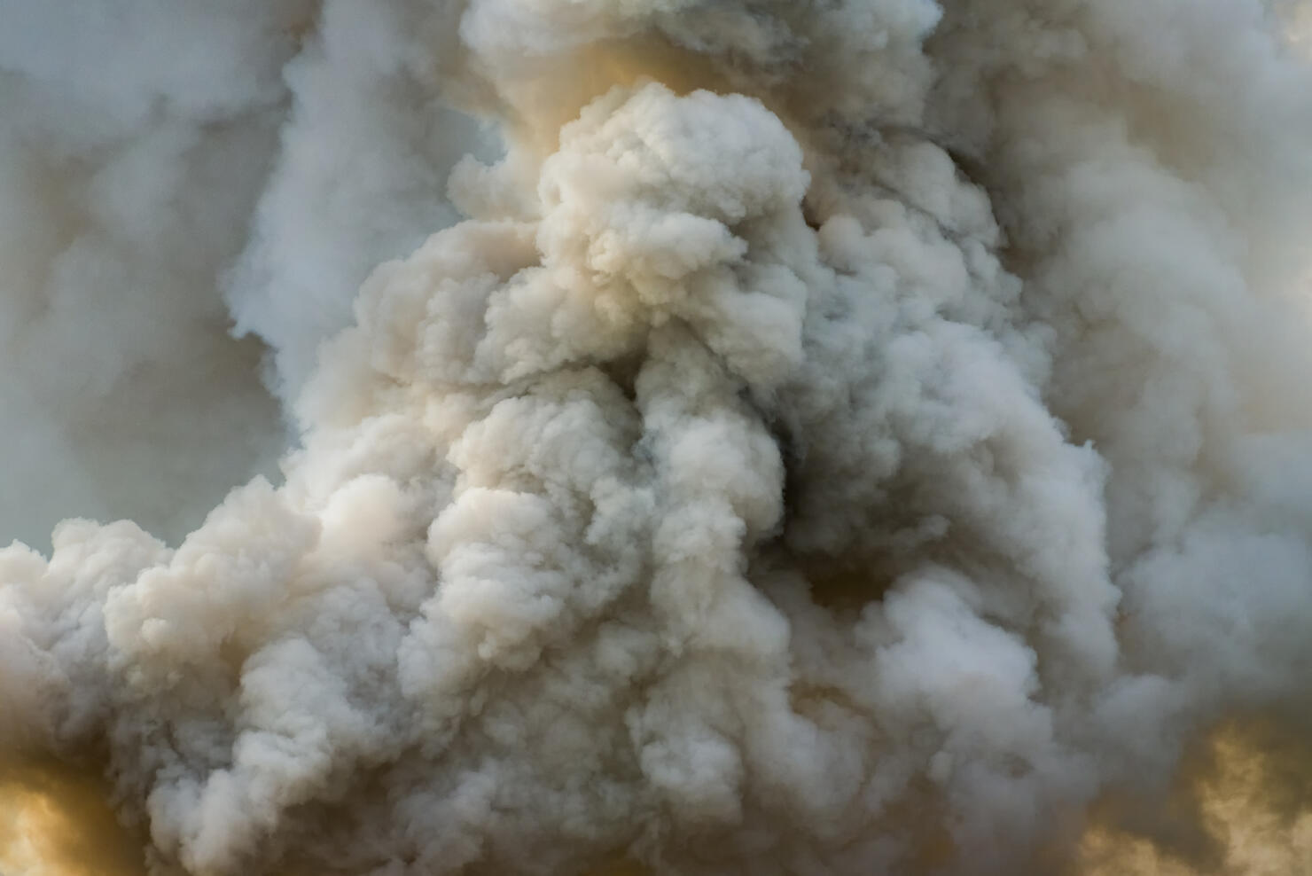 Awesome dark and dense smoke from a a big fire.