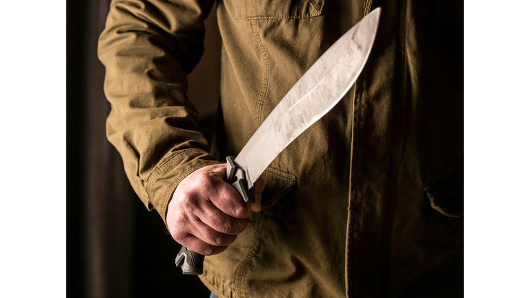 Man holding a machete in his hand