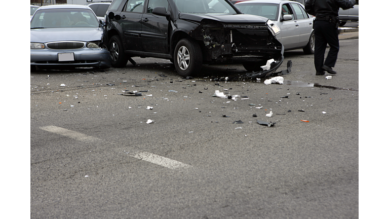 Aftermath of a multi-vehicle collision