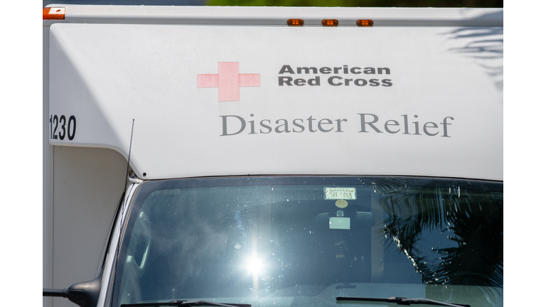 American Red Cross Disaster Relief truck on site at the Champlain Towers Collapse Surfside FL
