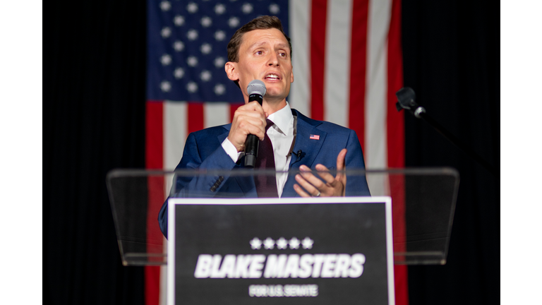 Candidate For Senate Blake Masters Holds Primary Night Event In Chandler, AZ