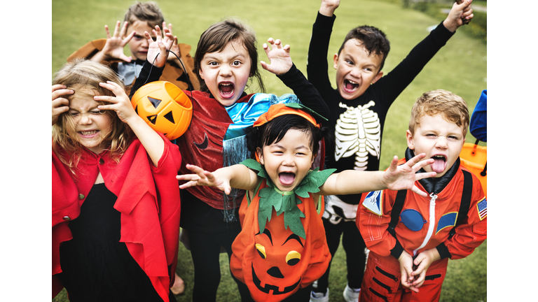 Little kids at a Halloween party