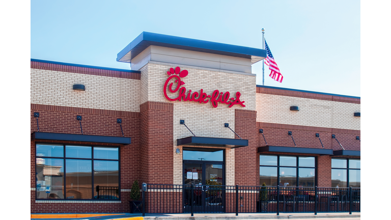 Tulsa USA _ Chick-fil-A store with American flag