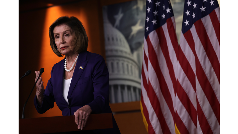 Speaker Pelosi Holds Her Weekly Press Conference On Capitol Hill