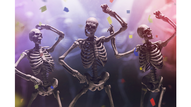 Human skeleton dancing, Halloween theme