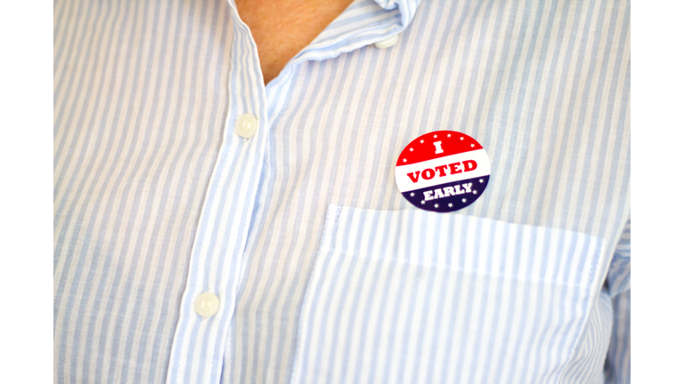 "I Voted Early" Sticker on Shirt