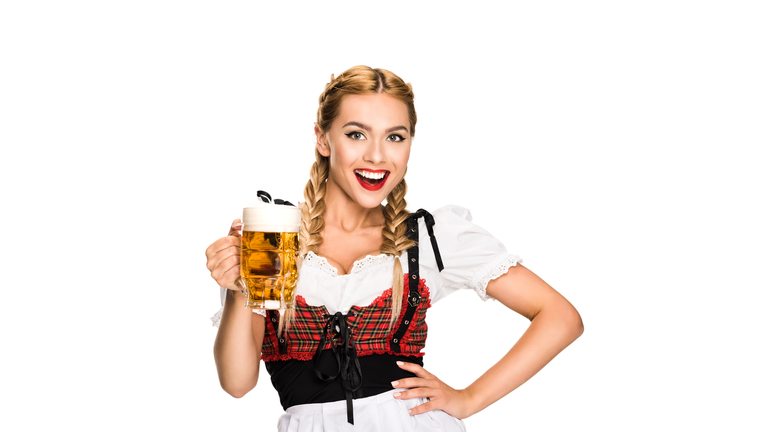 waitress with beer on Beer Fest