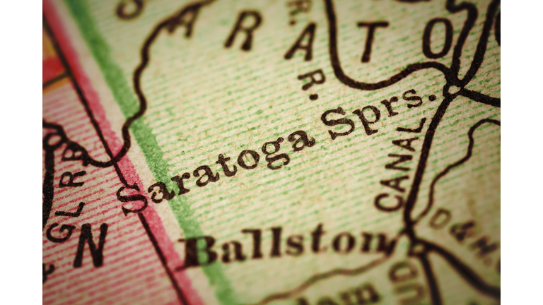 Saratoga Springs, New York on an Antique map