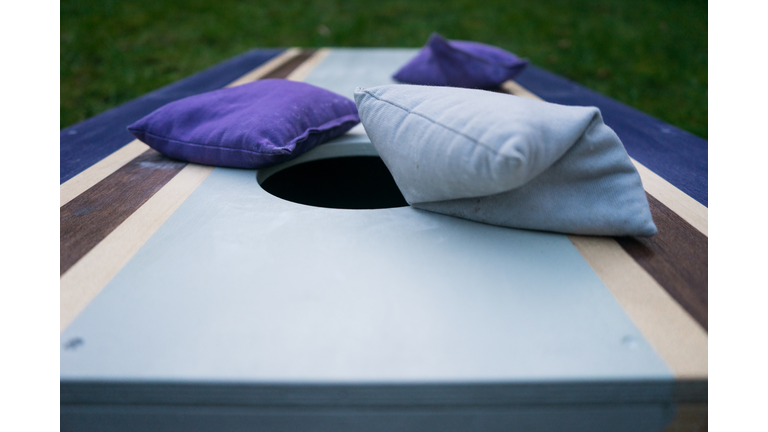 Purple Cornhole Bean Bag Toss Game
