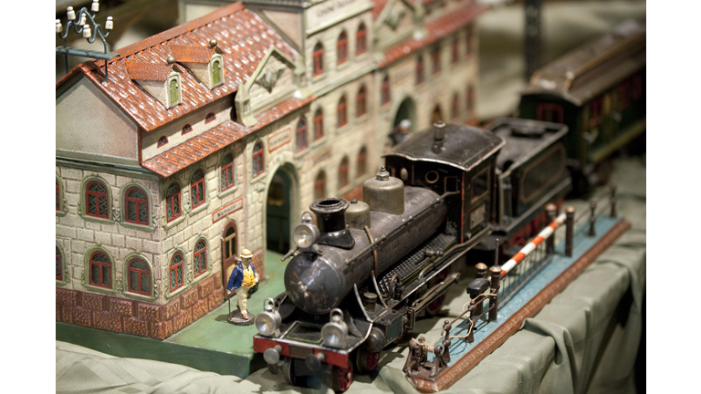 A toy train is on display as part of The