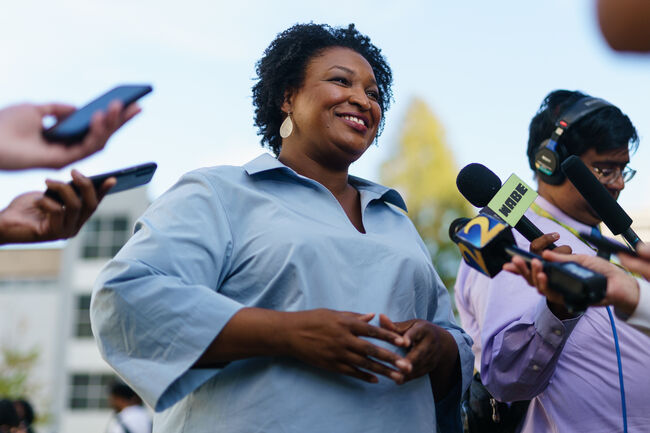 Democratic Candidate For Governor Of Georgia Stacey Abrams Campaigns Day Ahead Of Election Day