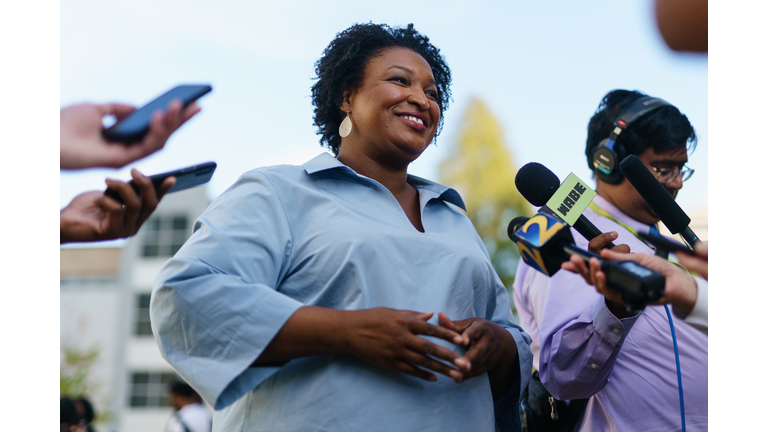 Democratic Candidate For Governor Of Georgia Stacey Abrams Campaigns Day Ahead Of Election Day