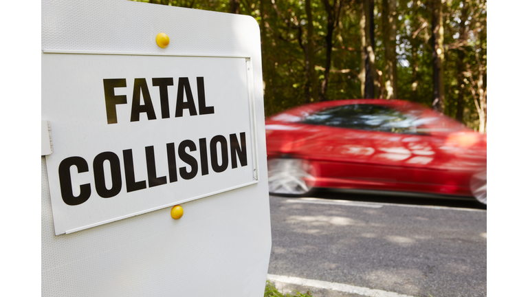 Speeding Car Passing Fatal Traffic Accident SignThermal Image Of Model House Showing Environmentally Sustainable Energy Efficiency