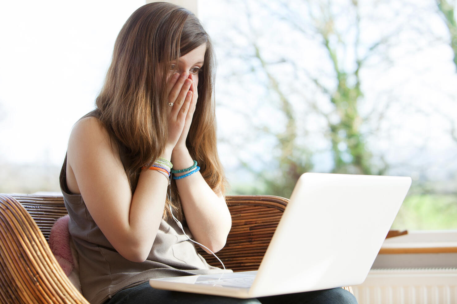 Young girl victim of cyber bullying