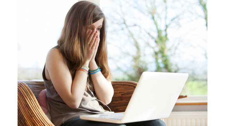 Young girl victim of cyber bullying