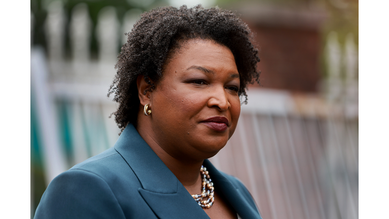 Georgia Gubernatorial Candidate Stacey Abrams Holds Press Conference On Election Day
