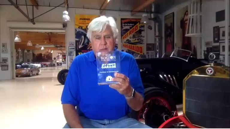 Jay Leno Receives 36th Annual Boston Film Festival's Excellence In Entertainment Award For "Jay Leno’s Garage"