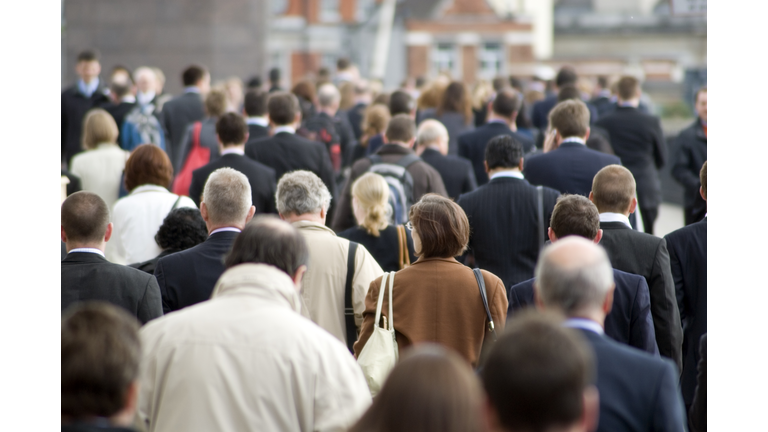 Crowd of commuters