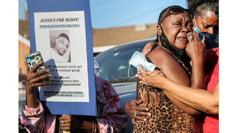 Activists March To South Los Angeles Sheriffs' Station To Protest Police Shooting Death Of Dijon Kizzee