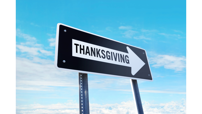 "Thanksgiving" traffic sign