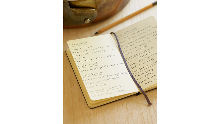 Personal Diary Thanksgiving To Do List