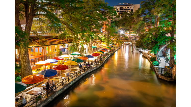San Antonio Riverwalk Texas USA at night