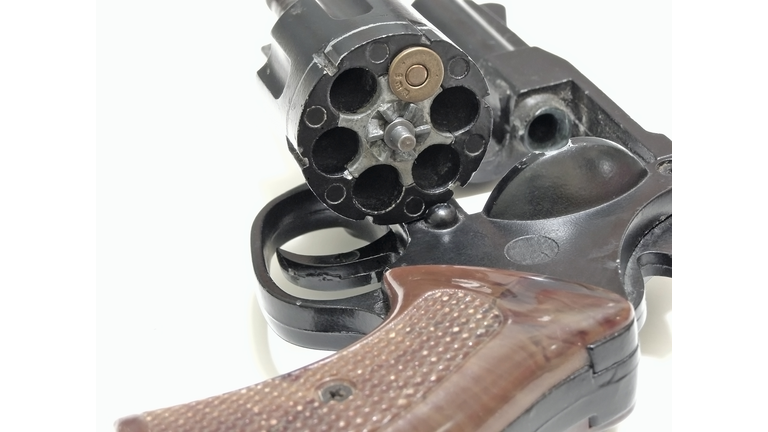 Close-up image of a lone billet in a gun barrel