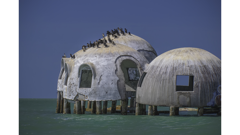 Old Dome Houses standing in the water