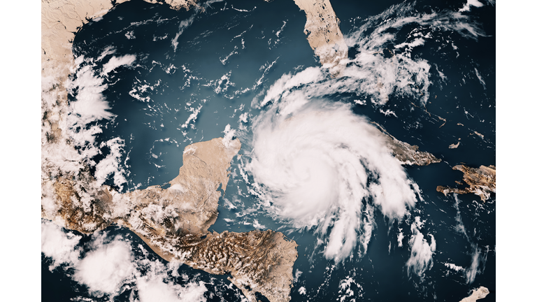 Hurricane Ian 2022 Cloud Map Caribbean Sea 3D Render Neutral