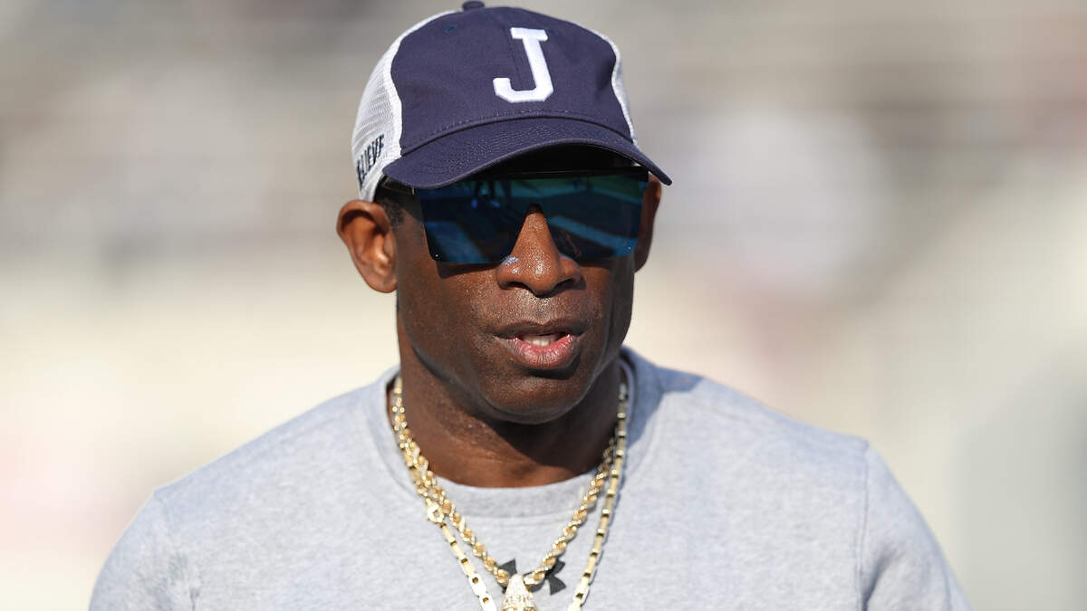 Deion has been wearing sunglasses and hats in interviews for 35 years! 😎  #CFB #Colorado 